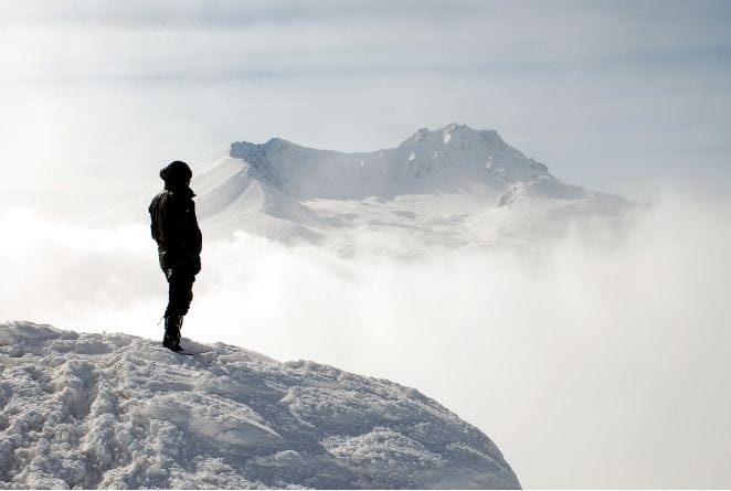 view from the top of a ski resort